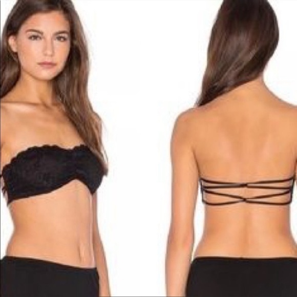 Free People Lace Essential Strappy Black Women's Bandeau Multiple Sizes NWT - Picture 4 of 6